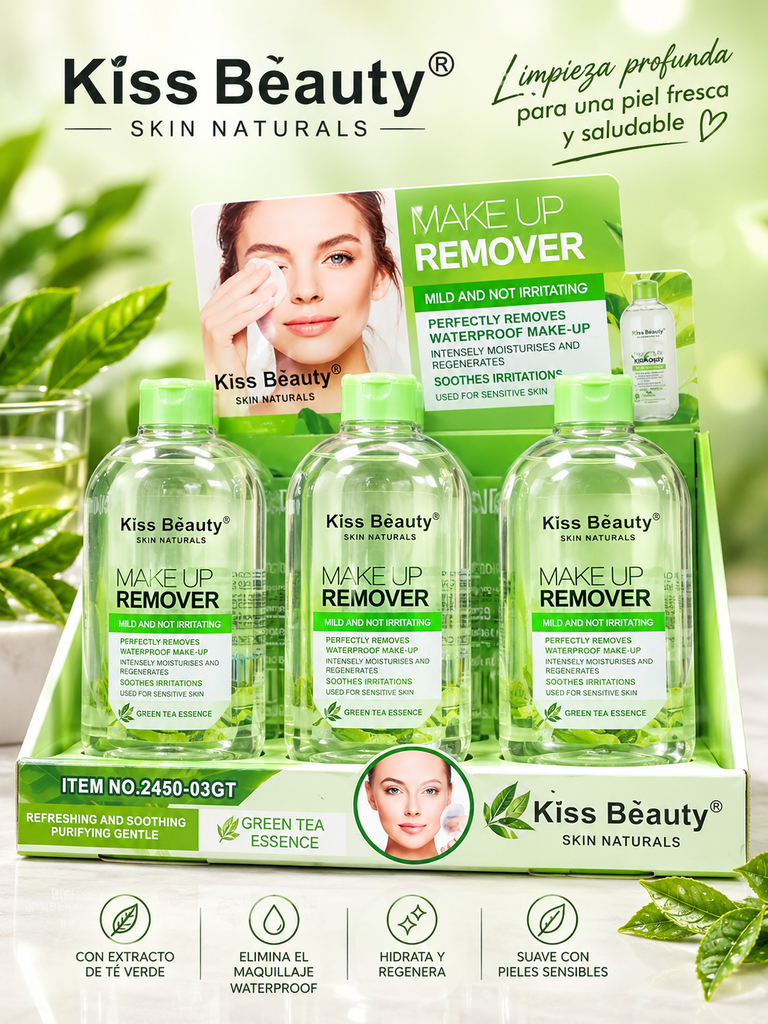  AGUA MICELAR LIMPIADORA FACIAL GRANDE - KISS BEAUTY 