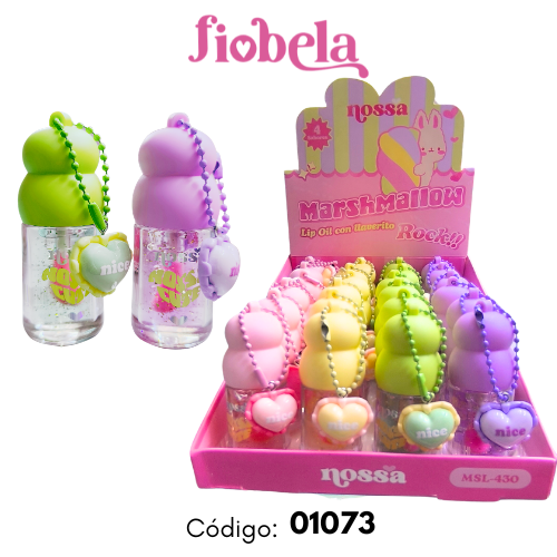 [01073 // MSL-430] LIP OIL LLAVERO MARSHMALLOW - NOSSA